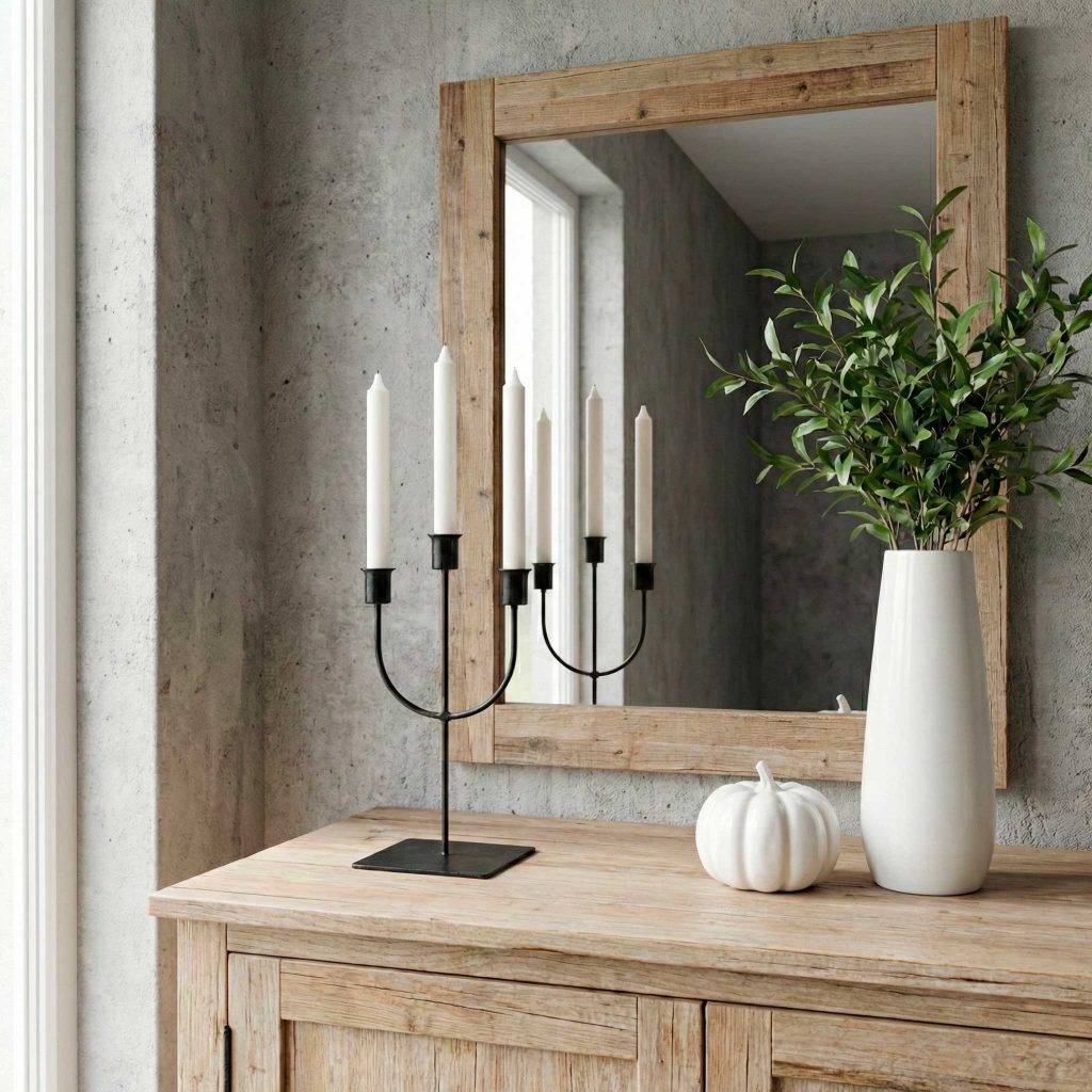 Estilo Verde Candelabro metal forjado 3 brazos Estilo Verde